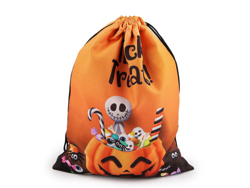 Dárkový pytlík Halloween oranžový 17 x 23 cm