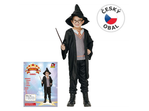 Šaty na karneval kouzelník Vel. 120-130 cm