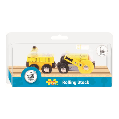 Replika historické lokomotivy Rocket + 2 koleje Bigjigs Rail