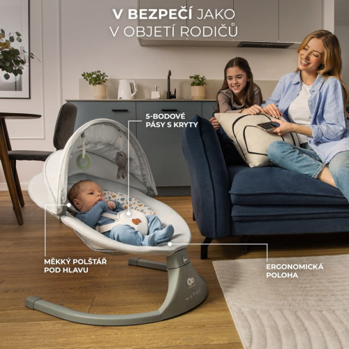 Lehátko houpací s melodií 2 v 1 Lumi, do 9 kg, Premium Kinderkraft