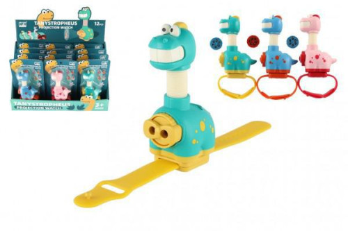 Projektor dinosaurus na ruku plast 11 cm na baterie