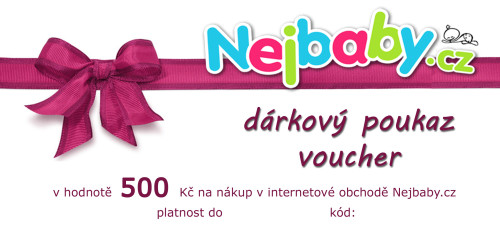Tištěný dárkový poukaz na nákup v našem eshopu Nejbaby.cz v hodnotě 500 Kč