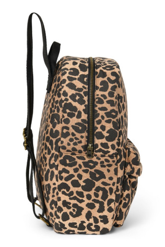 Cotton Midi Backpack - batůžek s přední kapsou Brown Leopard Studio Noos