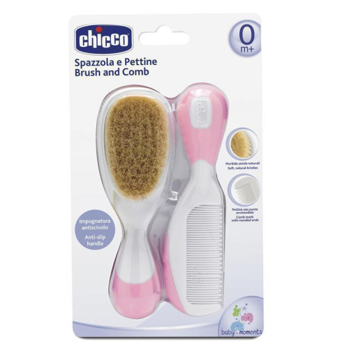 Hřeben a kartáč přírodní Chicco