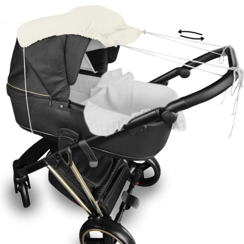 Mušelínová sluneční stříška na kočárek Nature Baby Nellys