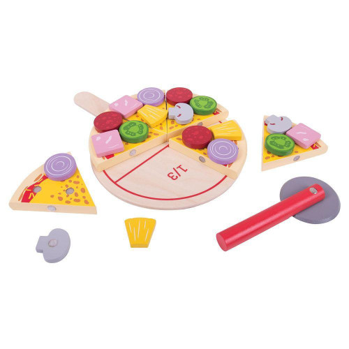 Dřevěná krájecí pizza Bigjigs Toys