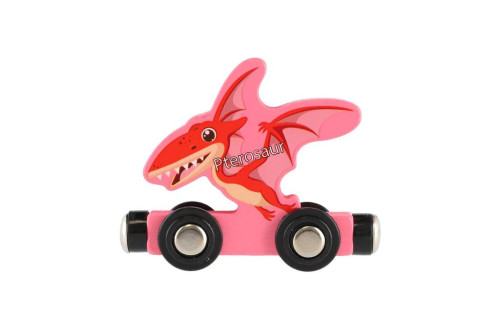 Vlak/Vláček s vagóny dinosaurus na magnety 10 ks dřevo