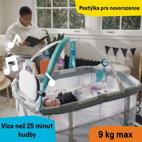 Postýlka s ohrádkou na hraní a klavírem 3 v 1 Kick & Snooze™ 0 m+ Baby Einstein