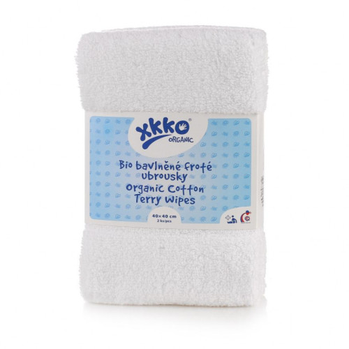 BIO bavlněné froté ubrousky XKKO Organic 40x40 cm 2 ks