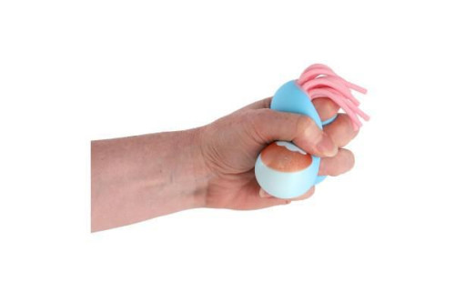 Míček s obličejem s třásněmi antistresový mačkací sliz 6 cm
