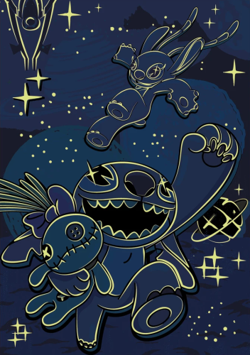Puzzle XL Stitch svítící ve tmě neon 33x47 cm 100 dílků