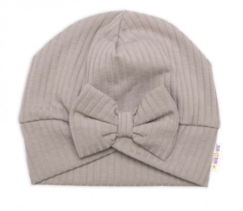 Žebrovaná rostoucí souprava 3D Baby Girl Taupe