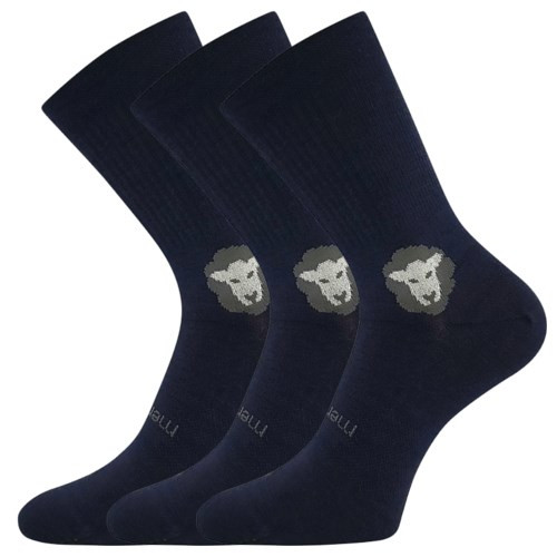 Ponožky dětské anatomicky tvarované Barefootik Merino se stříbrem tmavě m. (3 páry)