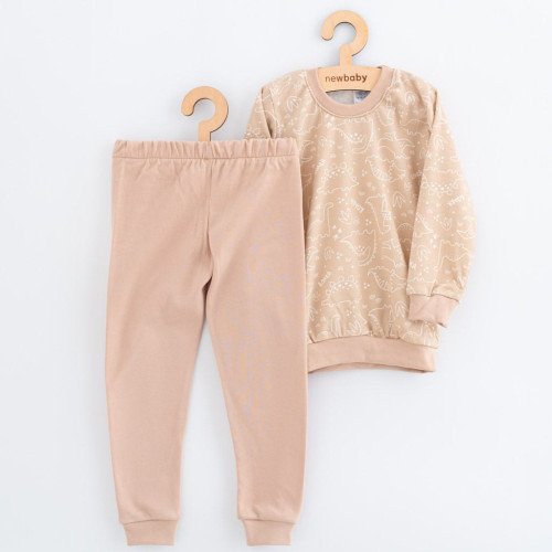 Dětské bavlněné pyžamko New Baby beige dino