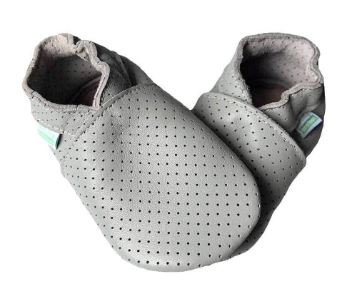 Kožené capáčky Barefoot Vel. L (12-18 měs.) Hopi Hop Děrované