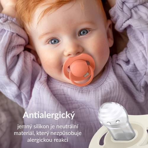 Dudlík svítící silikonový dynamický Prime 6-18 m 2 ks Ivory/Blush Lovi
