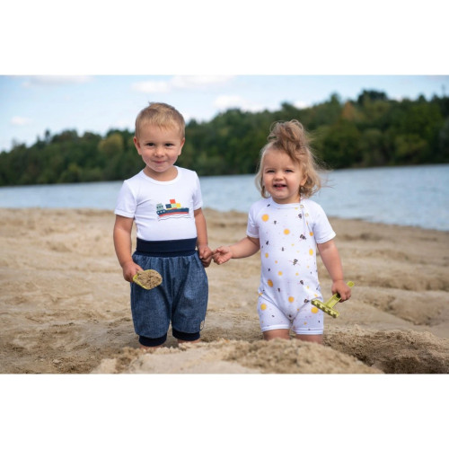Šortky tenké harémky denim vzor Little Angel