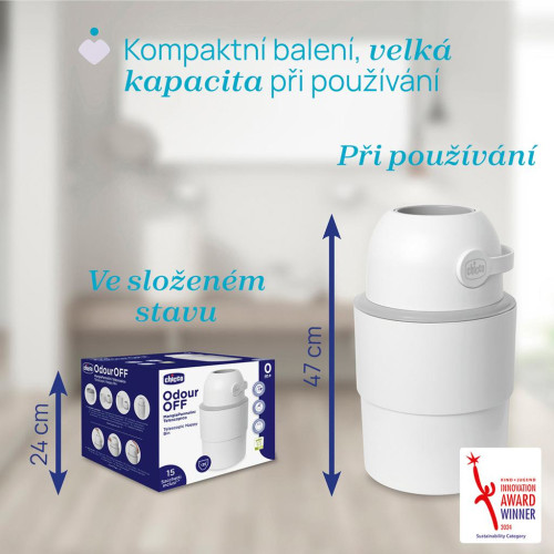 Koš na plenky teleskopický Odour Off na odstranění zápachu Chicco