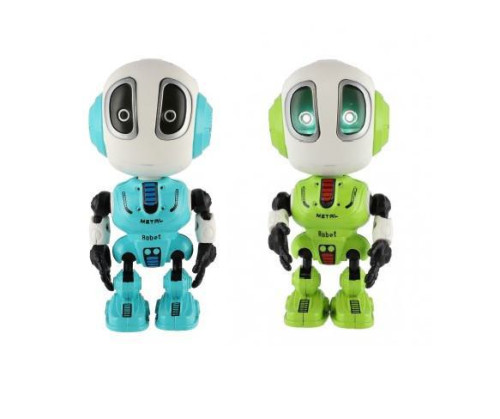 Robot Echo opakující věty kovový 12 cm na baterie se zvukem se světlem