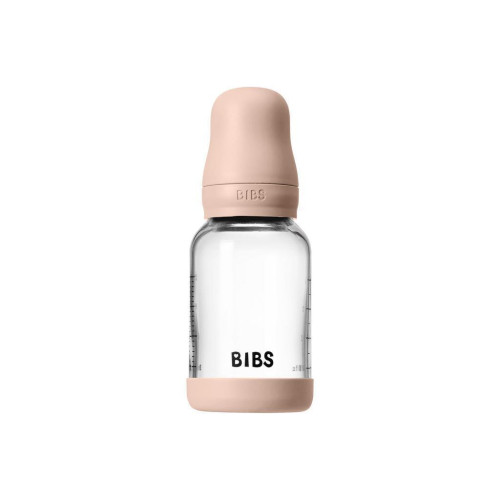 Antikoliková skleněná láhev s kaučukovým dudlíkem 120 ml Bibs
