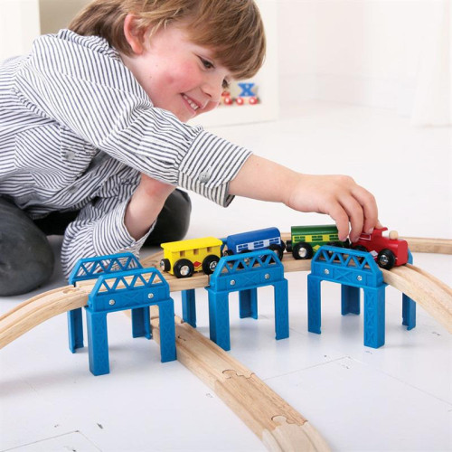 Dřevěné koleje set mostní konstrukce Bigjigs Rail