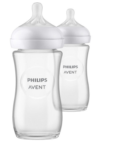 Láhev Natural Philips Avent Response skleněná 240 ml, 1 m+, 2 ks
