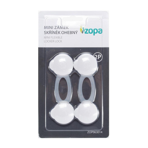Mini zámek skříněk ohebný 2ks, white