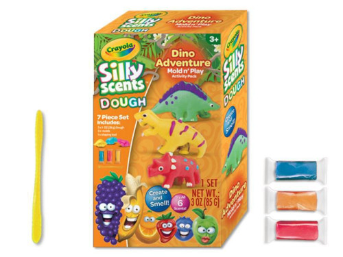 Crayola hmota tvarovací 28 g vonící 3 barvy 3 ks + sada tvarovátek dinosaurus