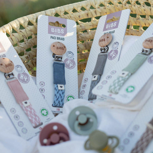 Bibs Paci Braid klip na šidítko s kroužkem