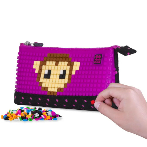 Velké pouzdro černé s fuchsiovým puntíkem Pixie crew