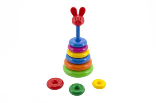Skládanka pyramida s kroužky plast 28 cm