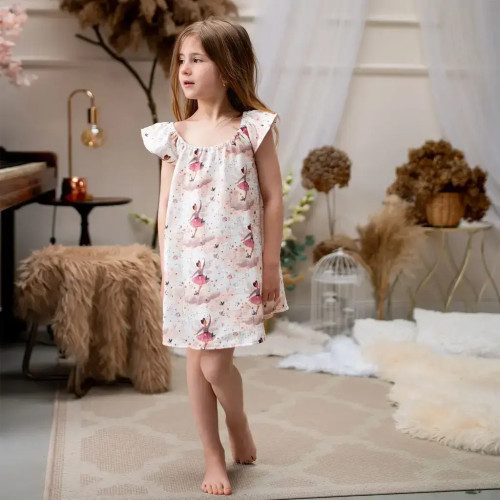 Dívčí mušelínové šaty Víly bílé Esito