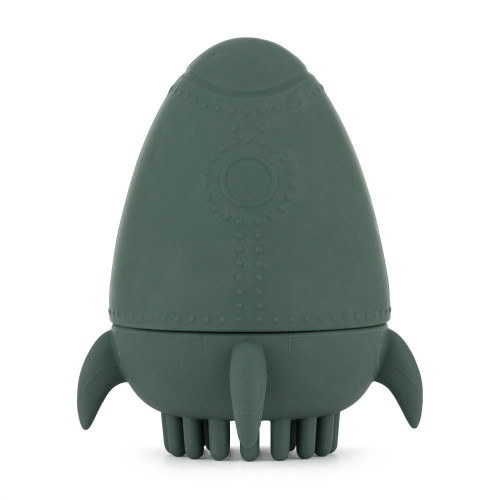 Hračka silikonová do vody s kartáčkem Splashy Rocket 6 m+ Petite&Mars