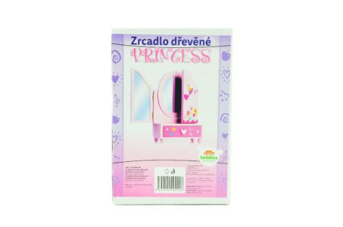 Zrcadlo dřevěné trojdílné s toaletním stolkem