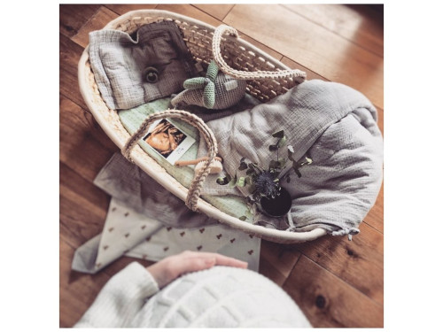 Mojžíšův košík pro miminko Corn Natural + matrace Basic Ahojbaby