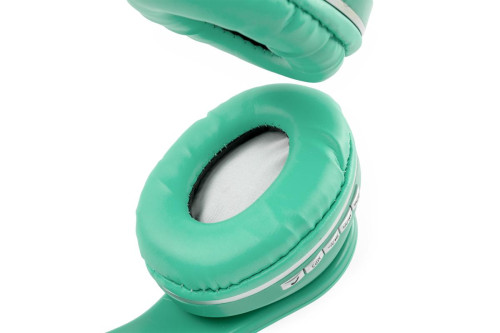 Bluetooth bezdrátová dětská sluchátka s ouškama zelená