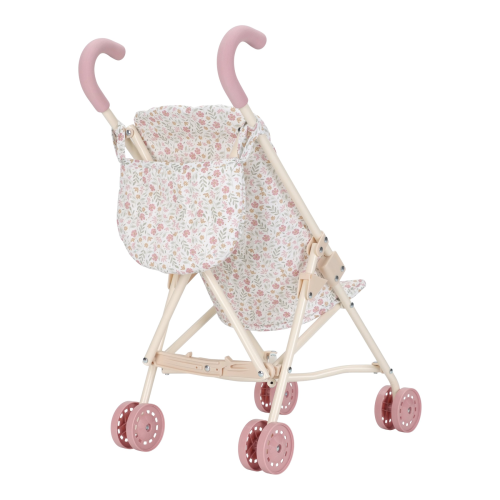 Kočárek pro panenky golfky skládací Soft Flowers Little Dutch