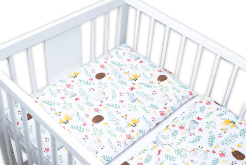 3-dílná sada Mantinel s povlečením Kamarádi louky bílá Baby Nellys