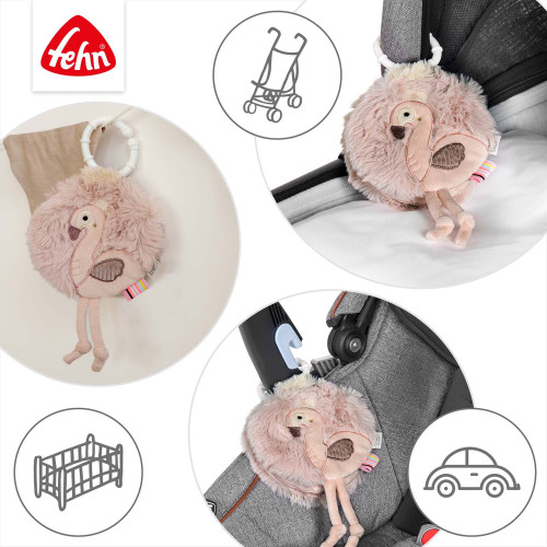 Plyšová knížka plameňák, Pink Baby Fehn