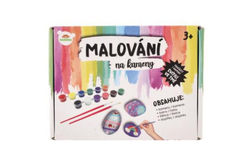 Malování na kameny/oblázky svítící ve tmě s barvami se štětci s doplňky