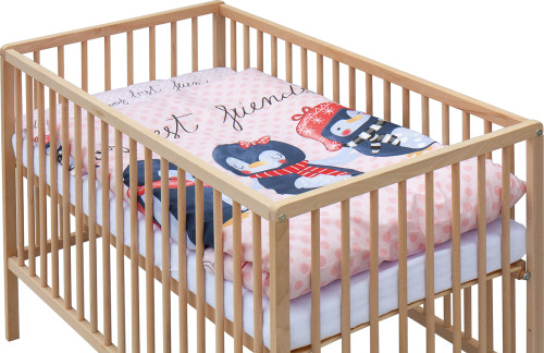 Dětská postýlka přírodní s kompletní výbavou 120 x 60 cm Pimpi Scarlett