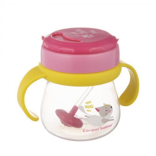 Hrníček sportovní se slámkou a závažím 250 ml Canpol babies