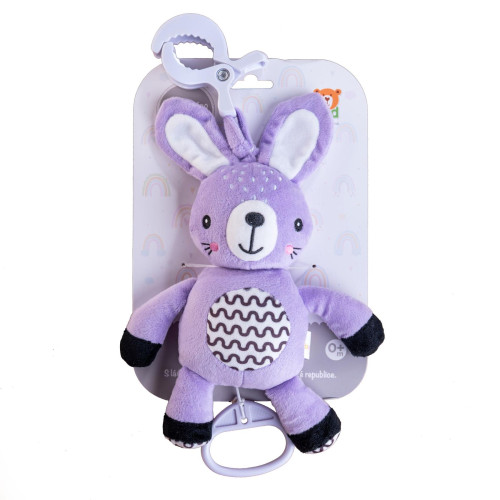 Natahovací hrací strojek plyš 30 cm závěs na postýlku/kočárek Babyted