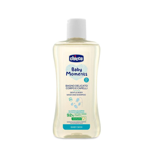 Šampon jemný na vlasy a tělo Baby Moments 200 ml Chicco