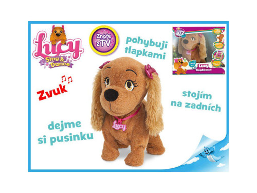 Lucy plyšová interaktivní 29 cm na baterie reagující na povely v krabičce
