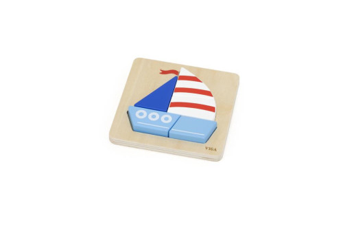 Dřevěné puzzle pro nejmenší - Plachetnice