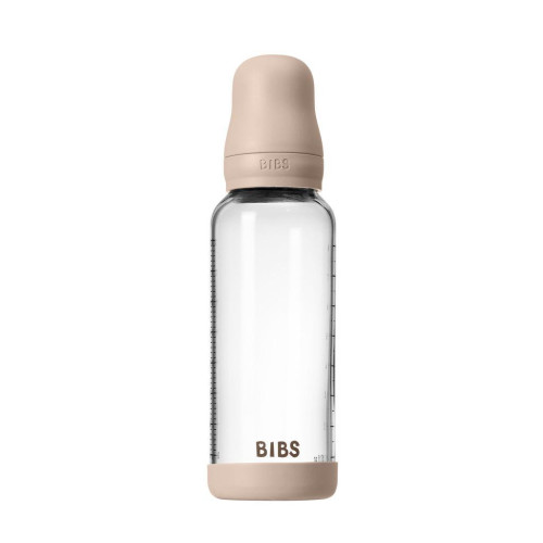 Antikoliková skleněná láhev s kaučukovým dudlíkem 240 ml Bibs