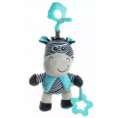 Edukační hrající plyšová hračka s klipem Baby Mix zebra