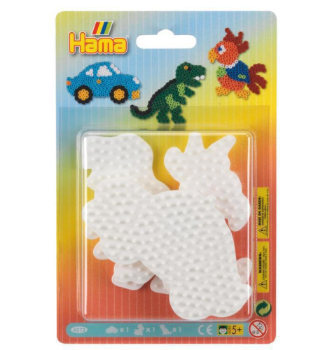 Podložka na zažehlovací korálky MIDI - auto, papoušek, dino Hama
