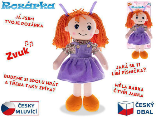 Panenka Rozárka měkké tělo 35 cm česky mluvící zrzka